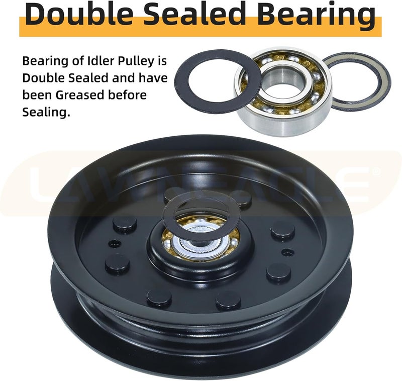 LANEAGLE 2 Pack 756-04129B Idler Pulley 4.25 Replaces Troy Bilt Pulley 753-08171 Idler Pulley Kit, Cub Cadet 756-04129 Idler Pulley 756-04129, 756-04129C, 753-08068 for Cub Cadet RZT50 Lawn Tractors - Image 5